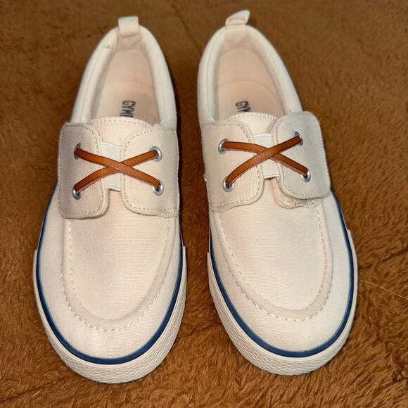 Gymboree Toddler Canvas Slip-On Boat Shoes Size 2 – Cream & Tan - Picture 2 of 10